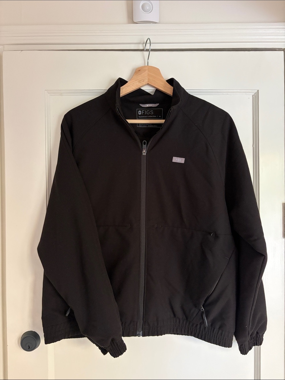 Figs Sydney Black Scrub Zip Jacket